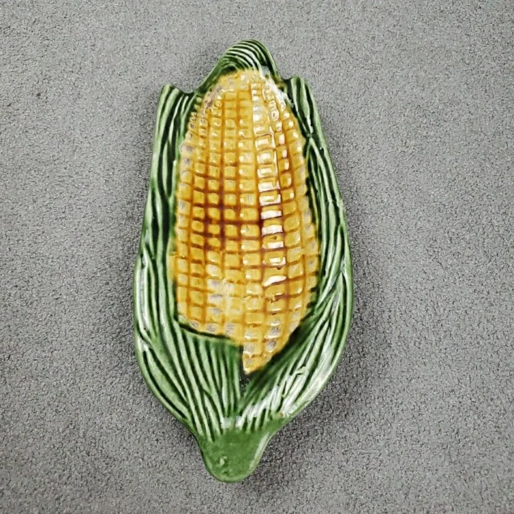 Corn on the Cob Serving Dish Portugal 541 Portuguese Pottery Realistic VTG